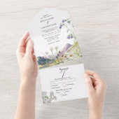 Rustikale Wildblume Hochzeit All In One Einladung (Abreißen)