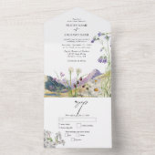 Rustikale Wildblume Hochzeit All In One Einladung (Innen Boden)