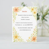 Rustikale Wildblume Hochzeit Begleitkarte (Stehend Vorderseite)