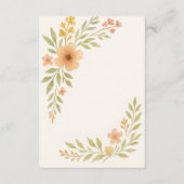 Rustikale Wildblume Hochzeit Begleitkarte (Rückseite)