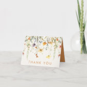 Rustikale Wildblume Hochzeit Dankeskarte (Vorderseite)