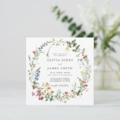 Rustikale Wildblume Hochzeit Einladung (Stehend Vorderseite)