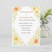 Rustikale Wildblume Hochzeit Einladung (Stehend Vorderseite)