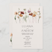 Rustikale Wildblume Hochzeit Einladung (Vorne/Hinten)