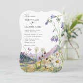 Rustikale Wildblume Hochzeit Einladung (Stehend Vorderseite)