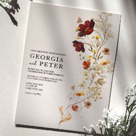 Rustikale Wildblume Hochzeit Einladung