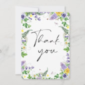 Rustikale Wildblume Hochzeit Foto Vielen Dank Dankeskarte (Vorderseite)