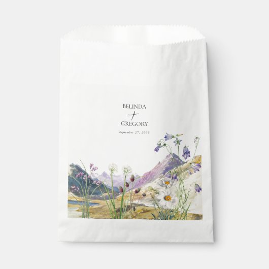 Rustikale Wildblume Hochzeit Geschenktütchen (Vorderseite)