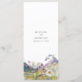 Rustikale Wildblume Hochzeit Menükarte (Rückseite)