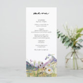 Rustikale Wildblume Hochzeit Menükarte (Stehend Vorderseite)