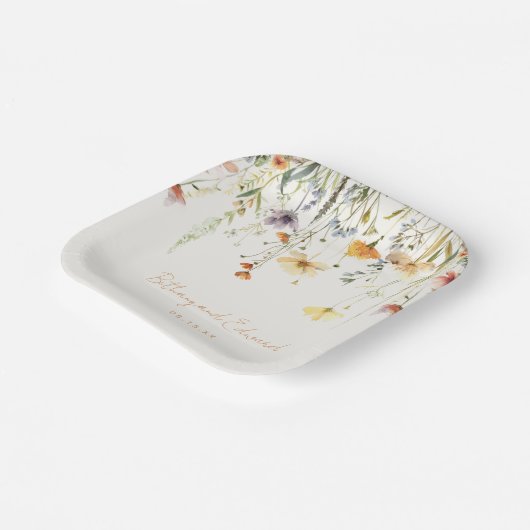 Rustikale Wildblume Hochzeit Pappteller (Gewinkelt)