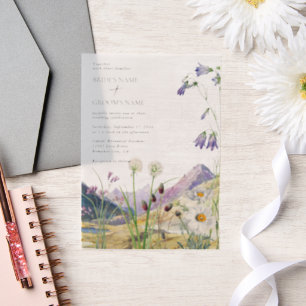 Rustikale Wildblume Hochzeit Pergament Einladungen