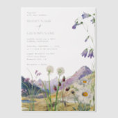 Rustikale Wildblume Hochzeit Pergament Einladungen (Vorderseite)
