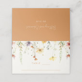 Rustikale Wildblume Hochzeit Platzkarte (Außenseite Aufgefaltet)