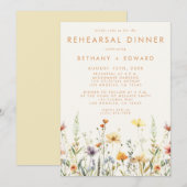 Rustikale Wildblume Hochzeit Probe Dinner Einladung (Vorne/Hinten)