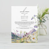 Rustikale Wildblume Hochzeit Programm (Stehend Vorderseite)