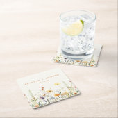 Rustikale Wildblume Hochzeit Rechteckiger Pappuntersetzer (Vor Ort)