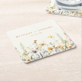 Rustikale Wildblume Hochzeit Rechteckiger Pappuntersetzer (angewinkelt)