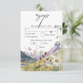 Rustikale Wildblume Hochzeit RSVP Karte (Stehend Vorderseite)