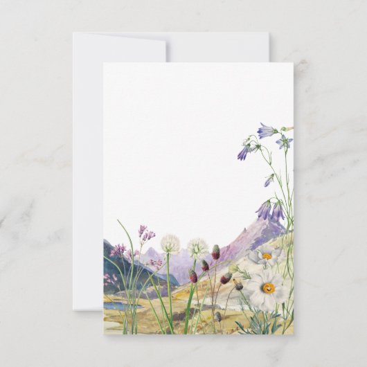 Rustikale Wildblume Hochzeit RSVP Karte (Rückseite)