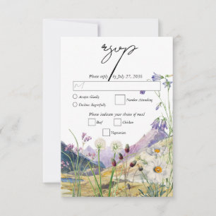 Rustikale Wildblume Hochzeit RSVP Karte