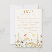 Rustikale Wildblume Hochzeit RSVP Karte (Vorderseite)