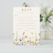 Rustikale Wildblume Hochzeit RSVP Karte (Stehend Vorderseite)