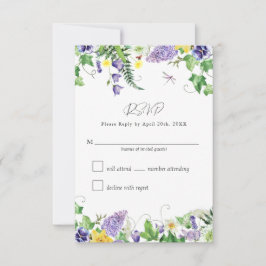 Rustikale Wildblume Hochzeit RSVP Karte