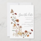Rustikale Wildblume Hochzeit Save The Date (Vorderseite)