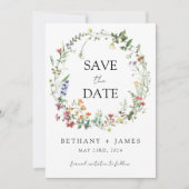Rustikale Wildblume Hochzeit Save The Date (Vorderseite)