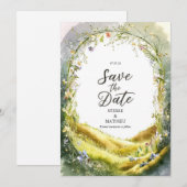 Rustikale Wildblume Hochzeit Save The Date (Vorne/Hinten)