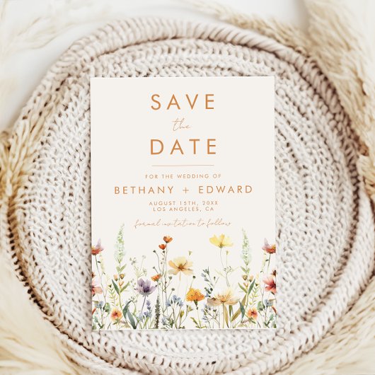 Rustikale Wildblume Hochzeit Save The Date