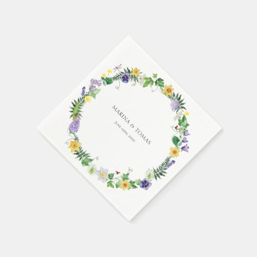 Rustikale Wildblume Hochzeit Serviette (Ecke)