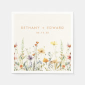 Rustikale Wildblume Hochzeit Serviette (Vorderseite)