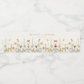 Rustikale Wildblume Hochzeit Wasserflaschenetikett (Einzelnes Label)