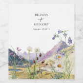 Rustikale Wildblume Hochzeit Weinetikett (Einzelnes Label)