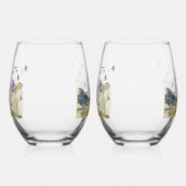 Rustikale Wildblume Hochzeit Weinglas Ohne Stiel (Links)