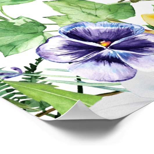 Rustikale Wildblume Hochzeit Willkommen Poster (Ecke)