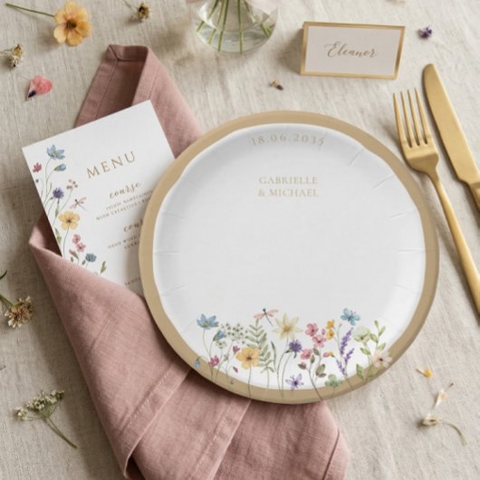 Rustikale Wildblume Hochzeiten Teller
