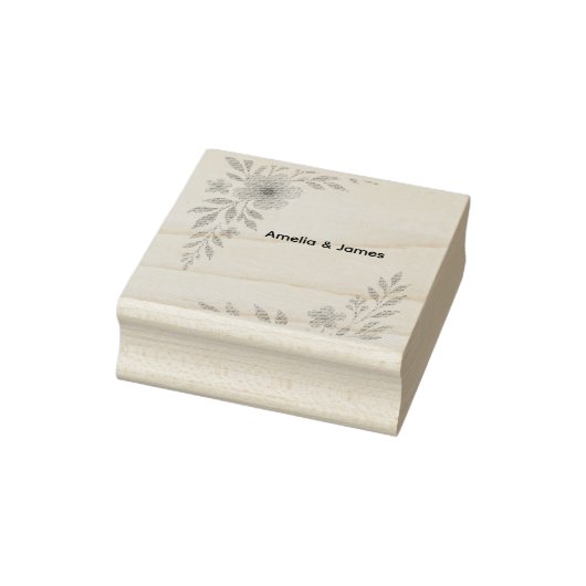 Rustikale Wildblume Hochzeitkautschuk-Briefmarke Gummistempel (Stempel)