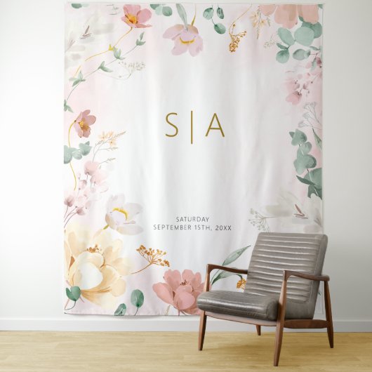 Rustikale Wildblume Hochzeitsband Wandteppich (Beispiel)