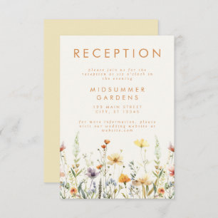 Rustikale Wildblume Hochzeitsempfang Begleitkarte