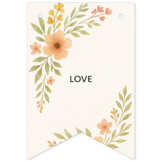 Rustikale Wildblume Hochzeitsfahnen Wimpelkette (Zweite Fahne)