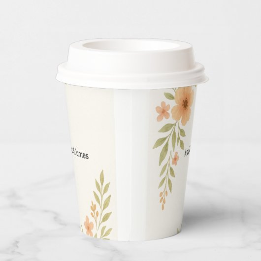 Rustikale Wildblume Hochzeitspapier-Cups Pappbecher (Rechts)