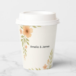 Rustikale Wildblume Hochzeitspapier-Cups Pappbecher