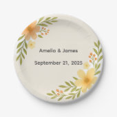 Rustikale Wildblume Hochzeitspapier-Teller Pappteller (Vorderseite)