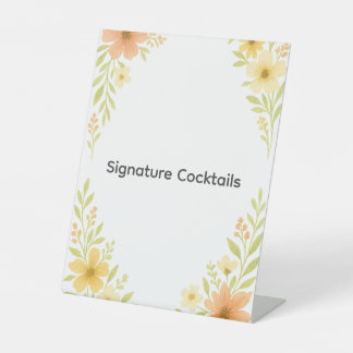 Rustikale Wildblume Hochzeitstablette Sockelschild