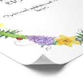 Rustikale Wildblume Hochzeitstext Poster (Ecke)