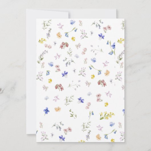 Rustikale Wildblume-Hochzeitvorlage Einladung (Rückseite)