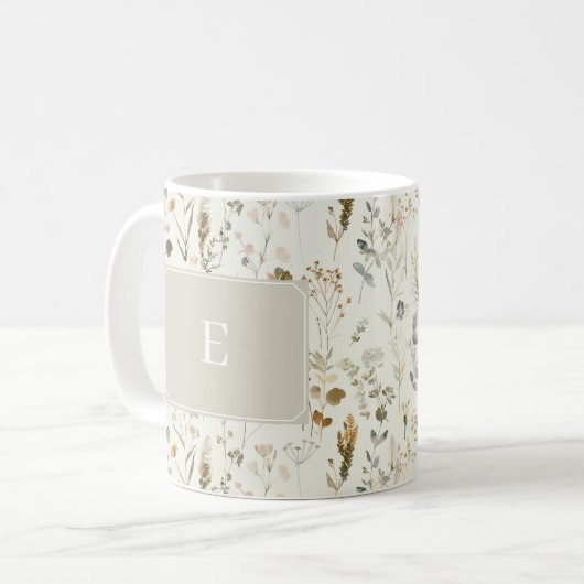 Rustikale Wildblume Kaffeetasse (Vorderseite Links)